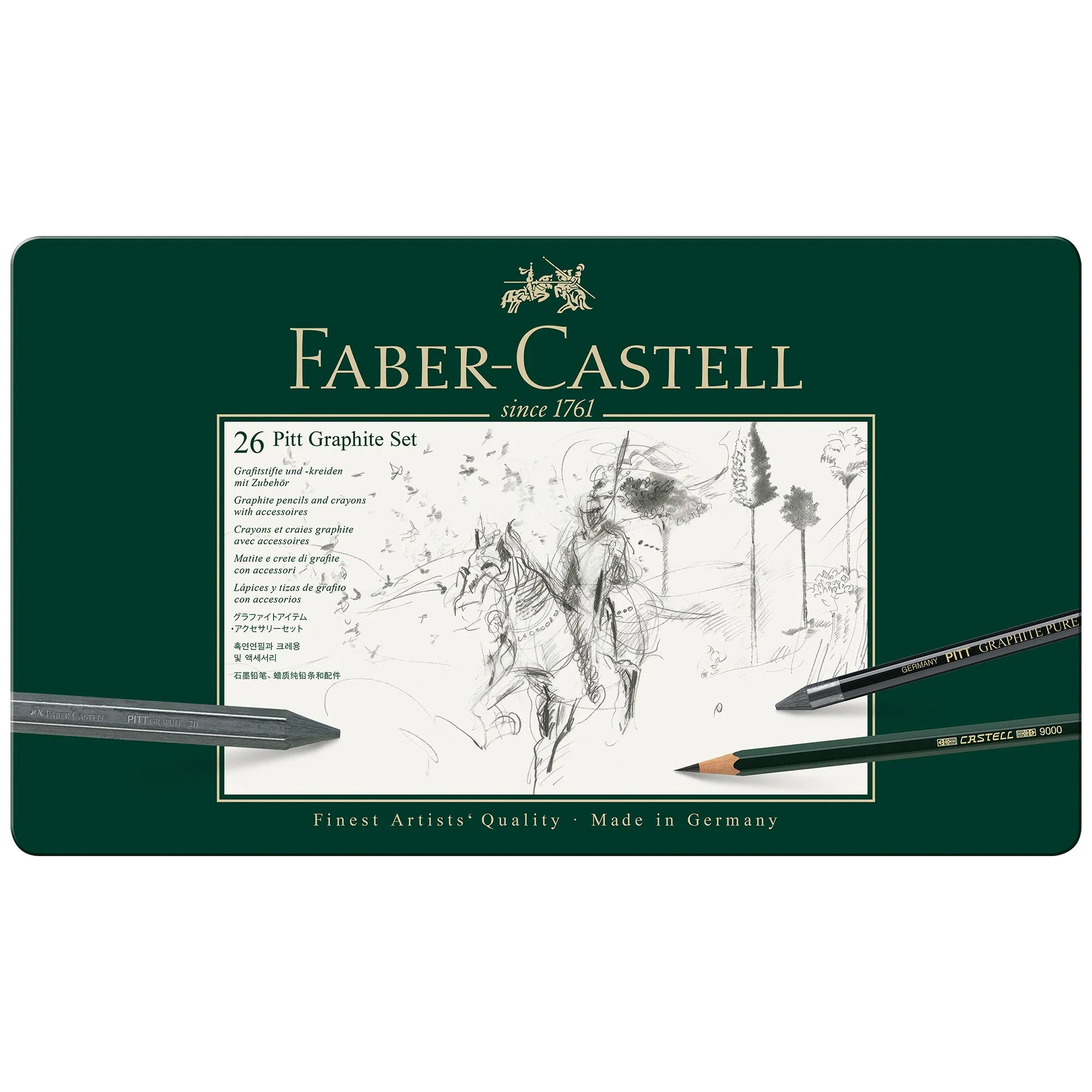 Faber-Castell Pitt Graphite Tin - Set of 26 Pencils and Accessories
