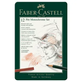 Faber-Castell Pitt Monochrome Set Tin of 12