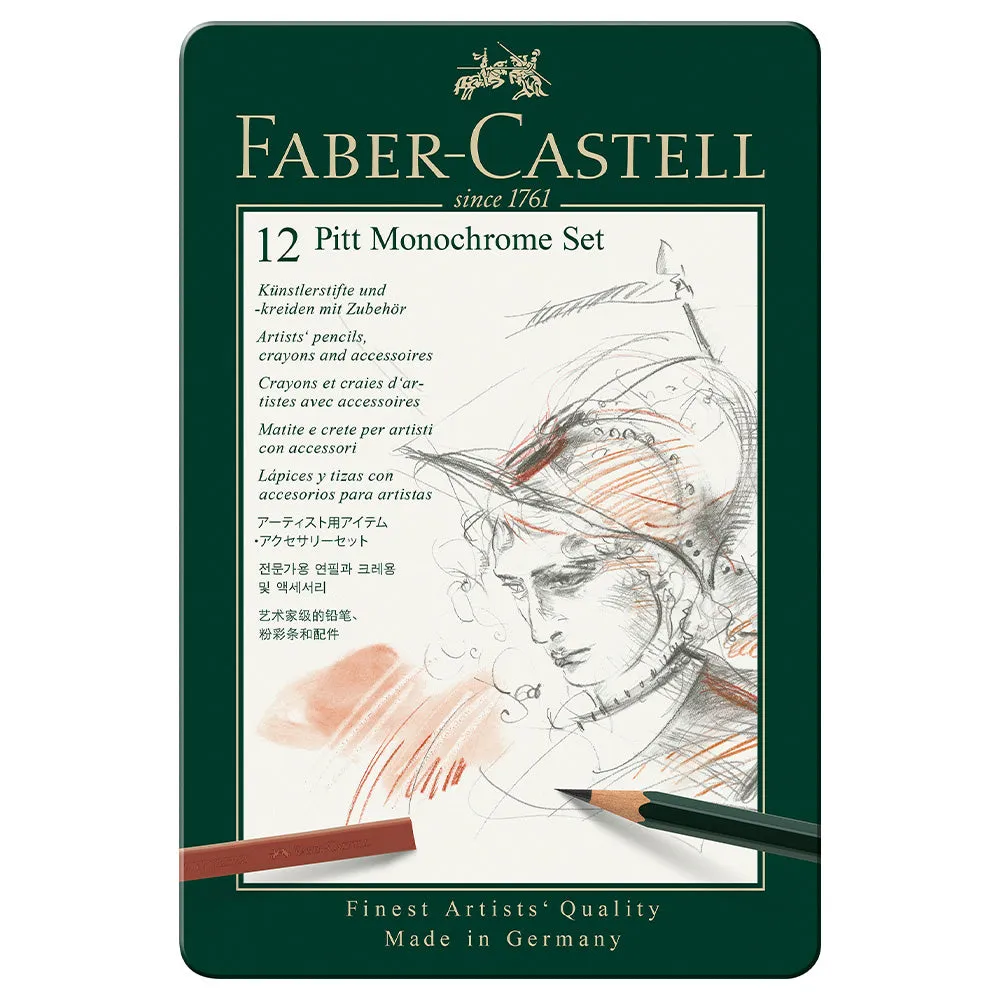 Faber-Castell Pitt Monochrome Set Tin of 12