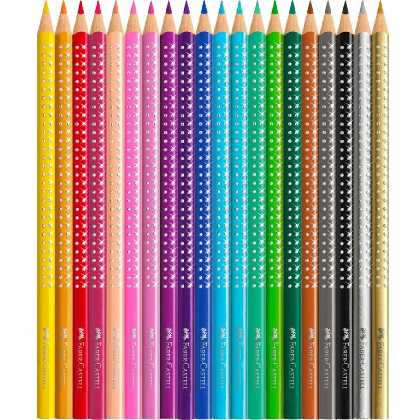 Faber-Castell Turquoise Sparkle Colour Pencil Tin -  20 Pencils with 1 Mini Sharpener