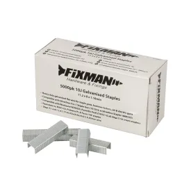 Fixman 470282 10J Galvanised Staples 5000pk 11.2 x 8 x 1.17mm
