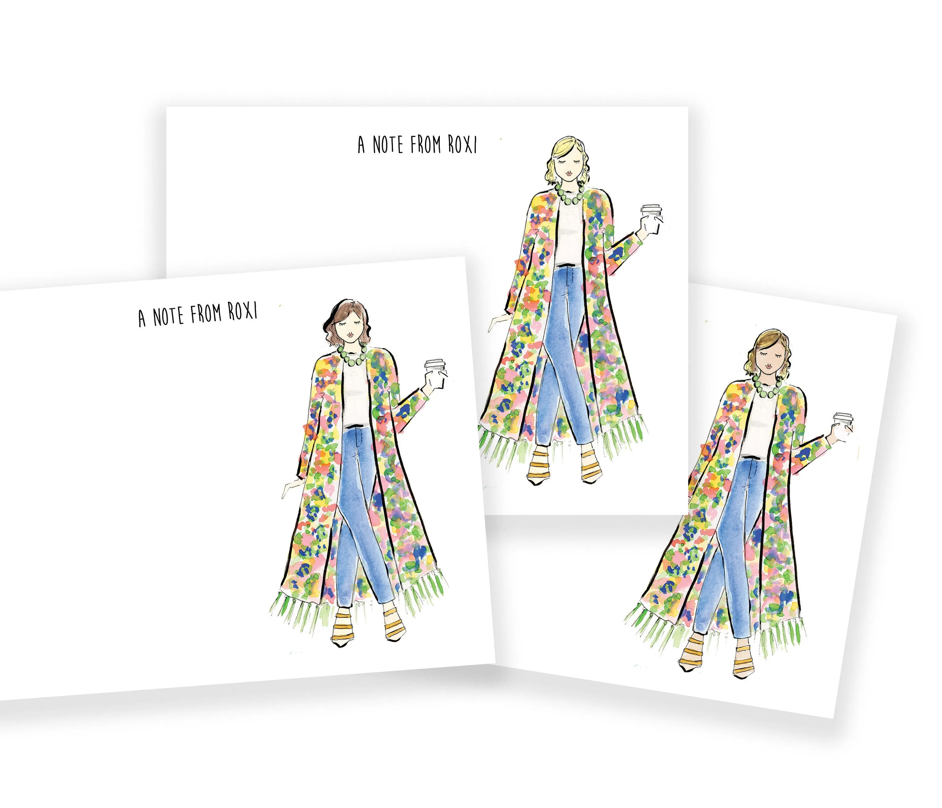 Floral Jacket Girl Personalized Stationery