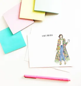 Floral Jacket Girl Personalized Stationery