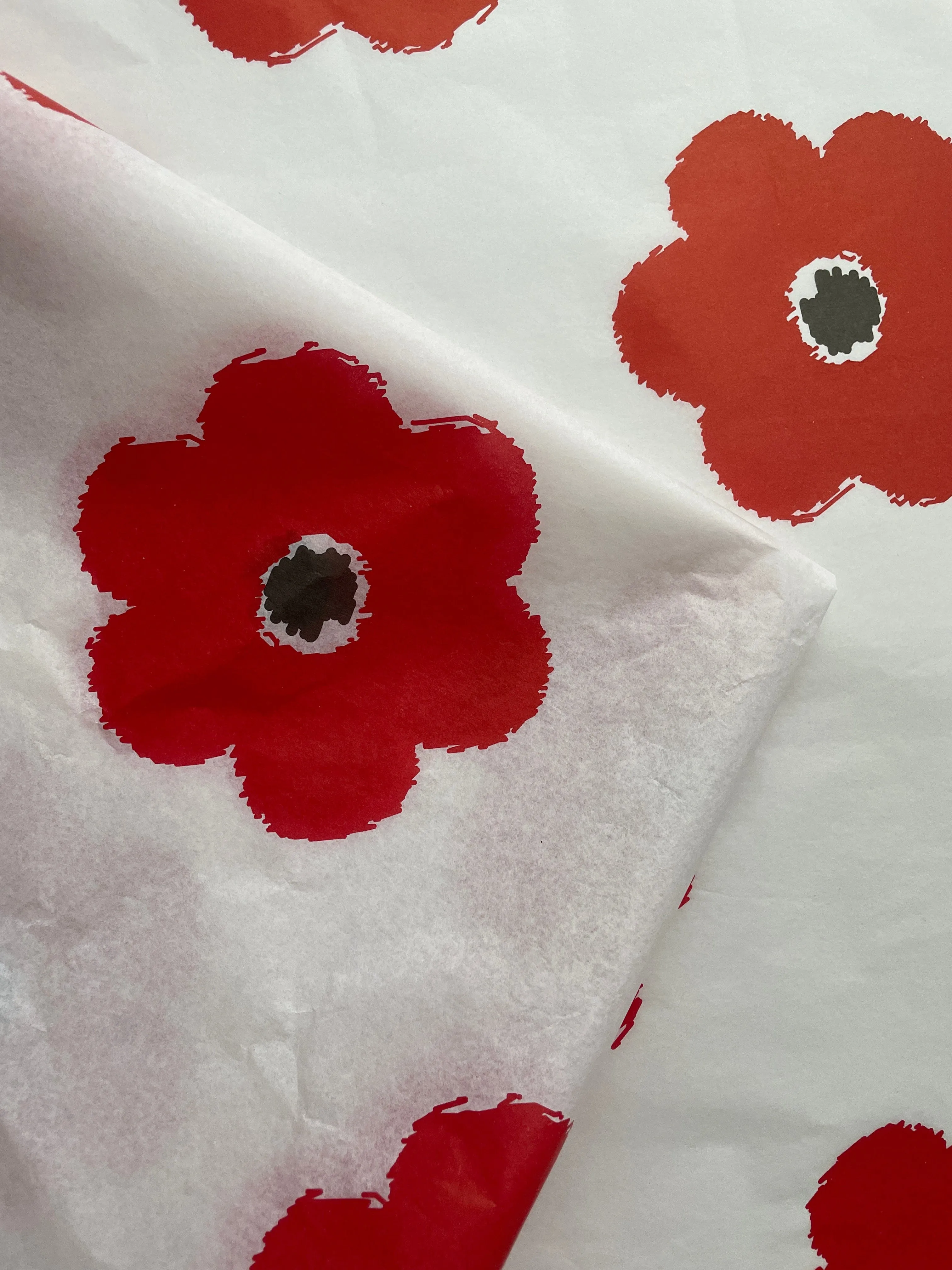 Flowers at Large tissue paper sheets | poppy flowers gift wrap paper