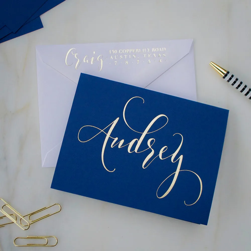 Foil Printed Stationery - Set of 50