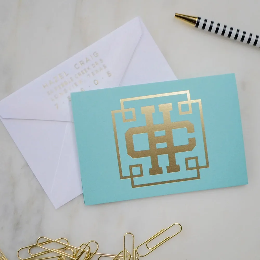 Foil Printed Stationery - Set of 50