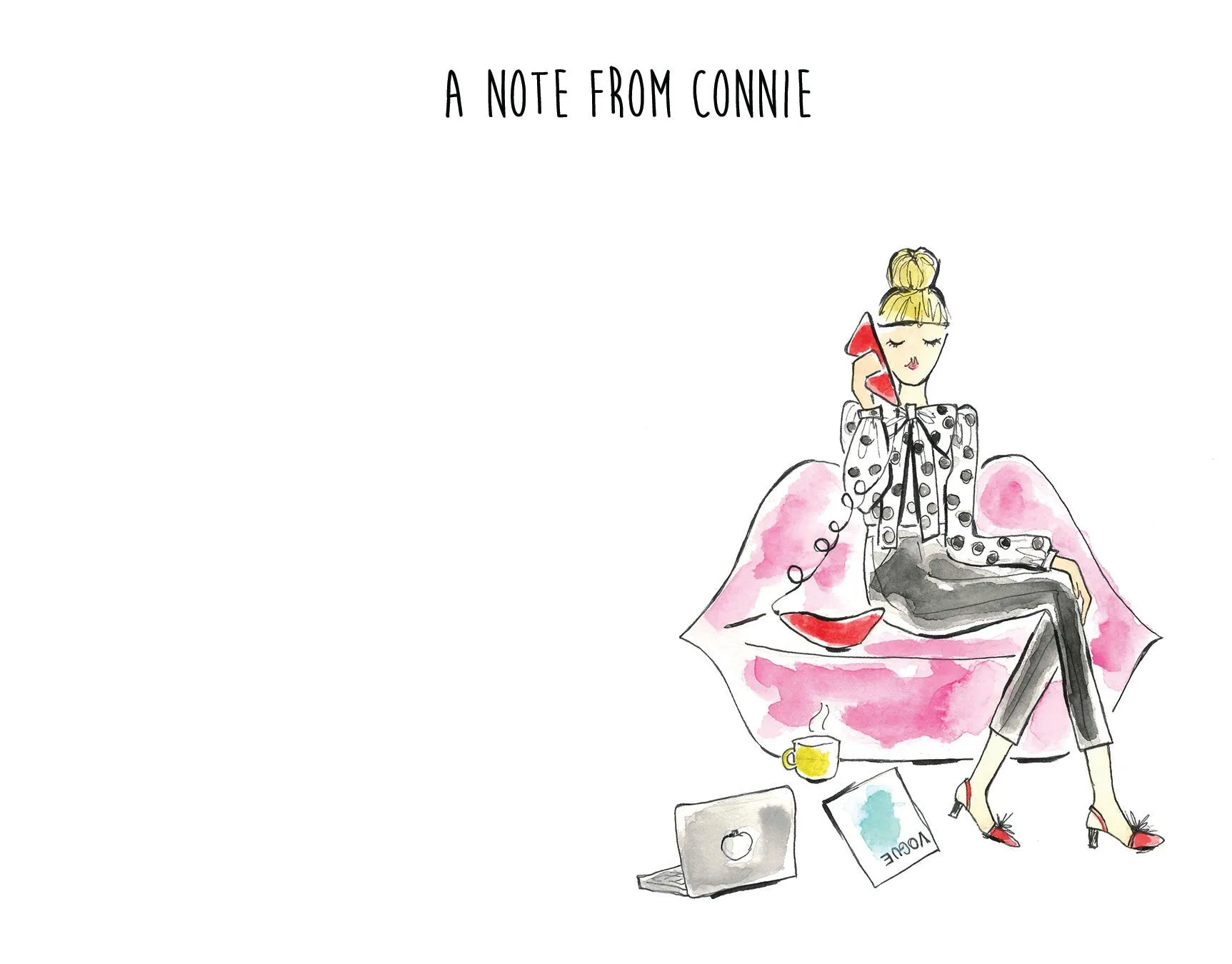 Girl Boss Lip Phone   Couch Personalized Stationery