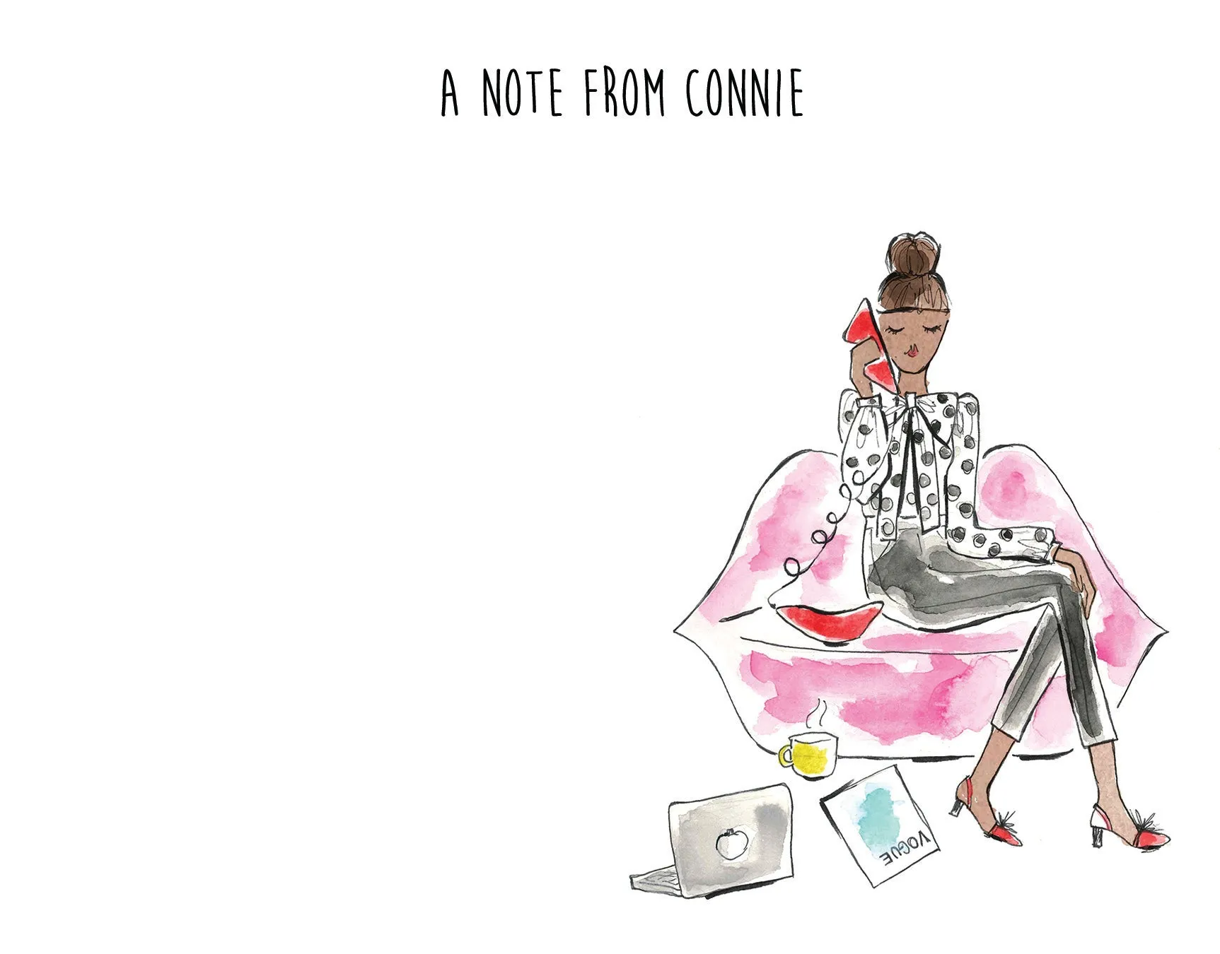 Girl Boss Lip Phone   Couch Personalized Stationery