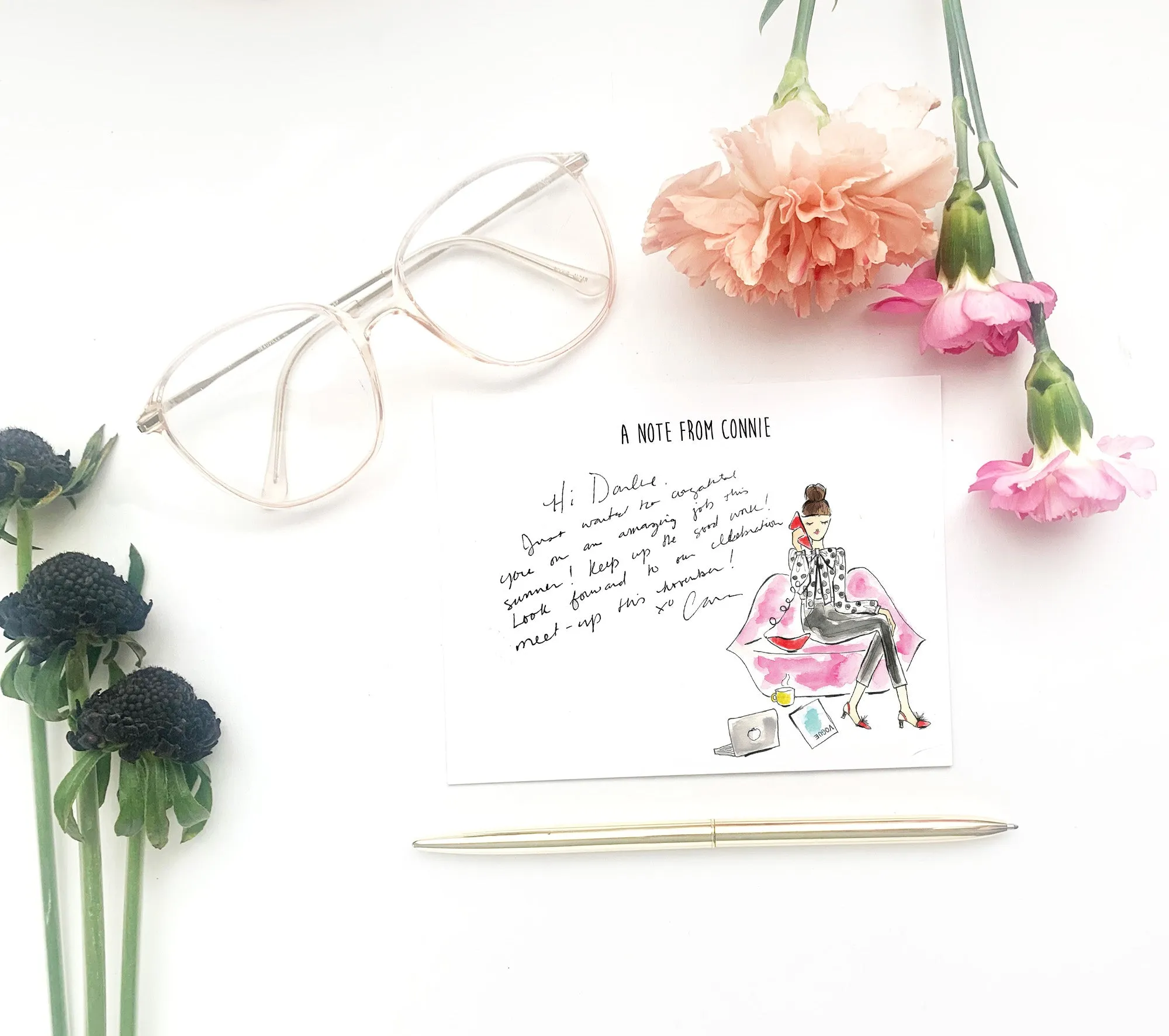 Girl Boss Lip Phone   Couch Personalized Stationery
