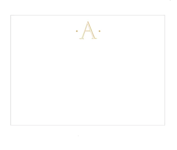 Gold Initial Flat Note