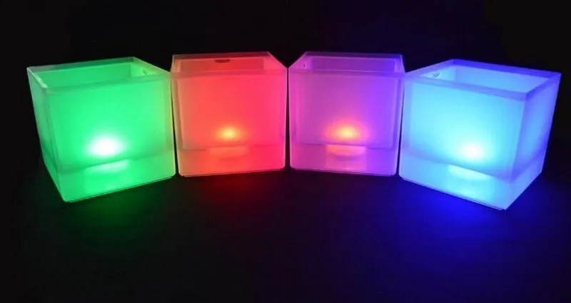 Hot sale style double layer transparent plastic LED ice bucket
