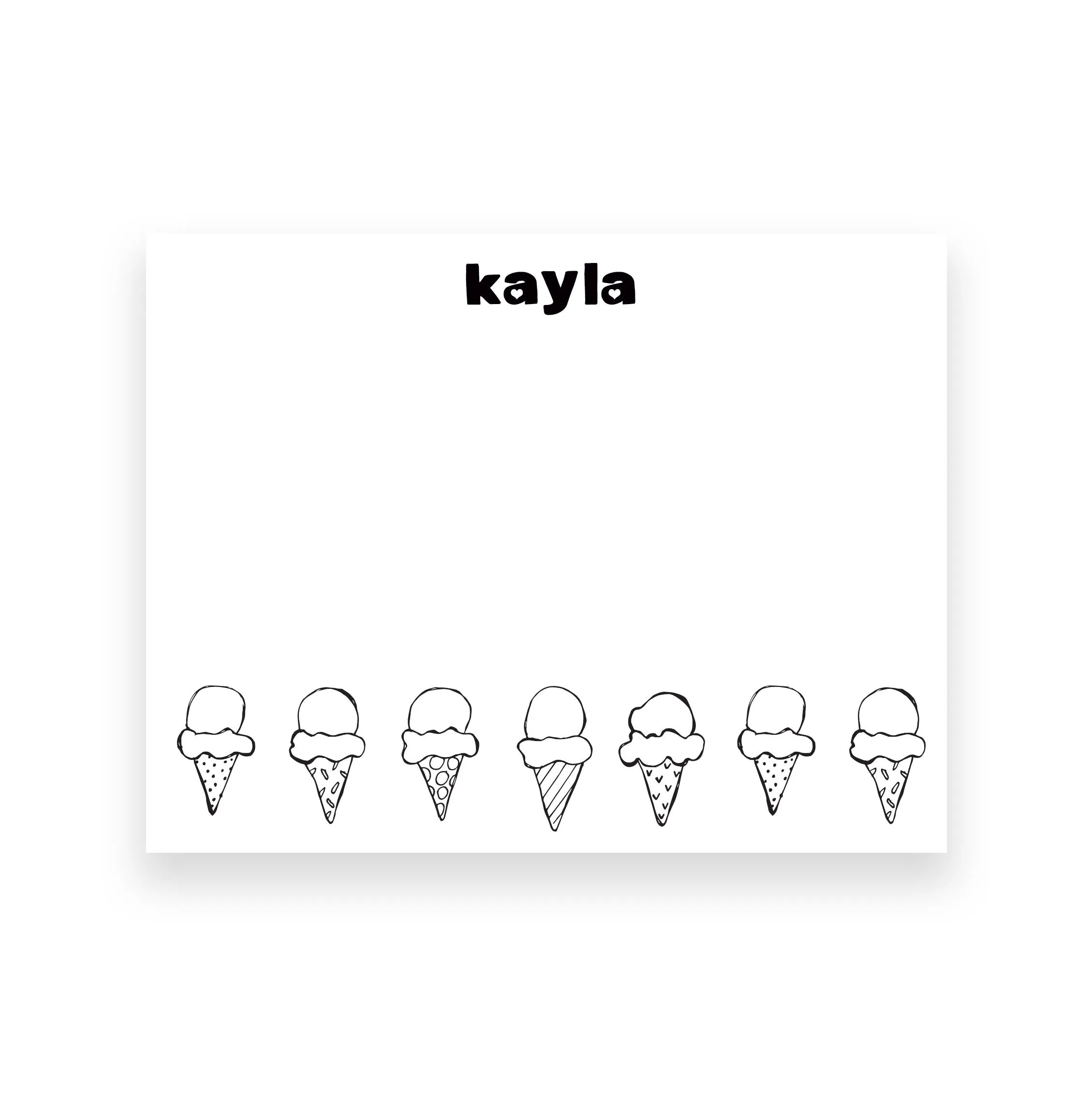 Ice Cream Cones Personalized Stationery