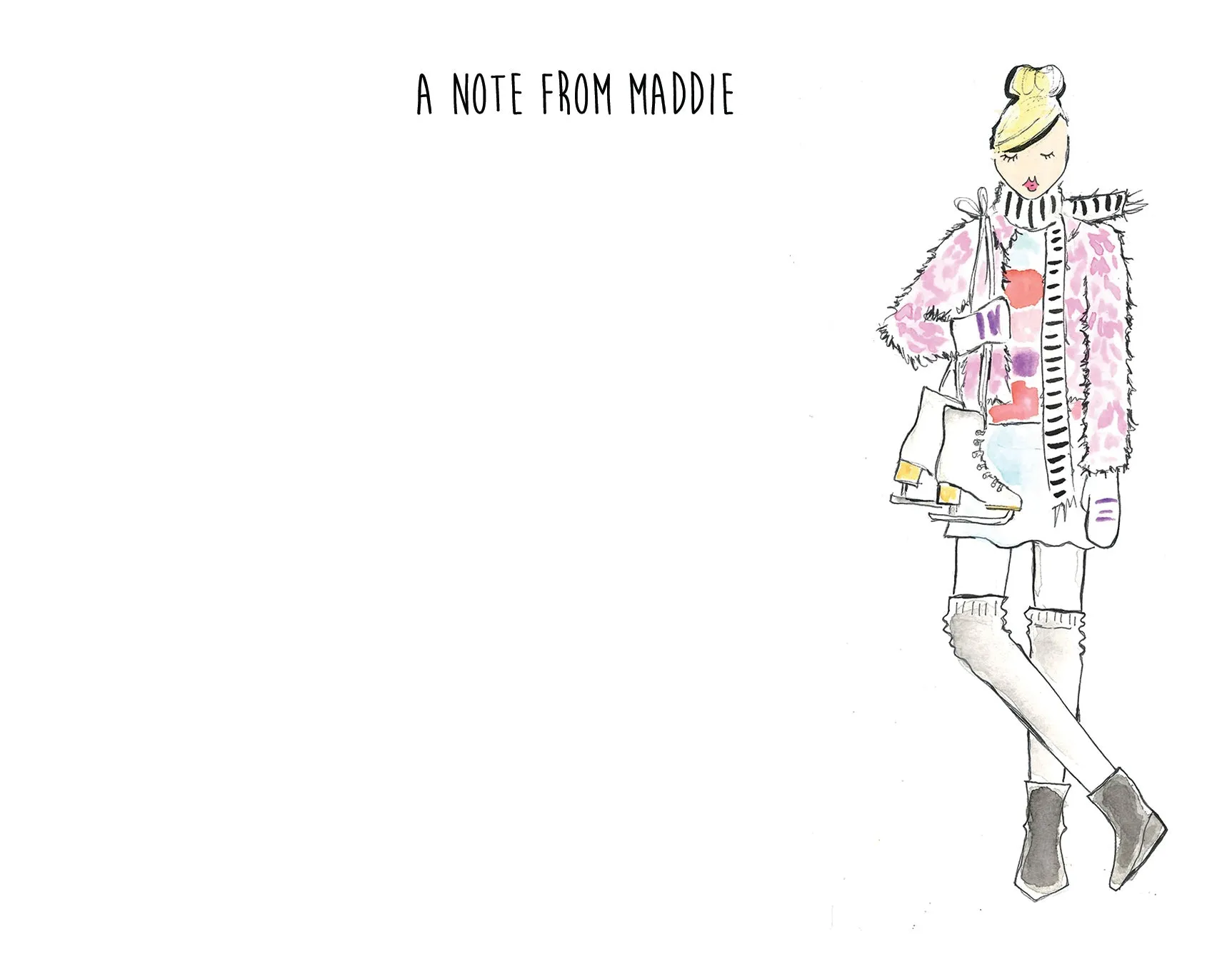 Ice Skating Girl Personalized Stationery