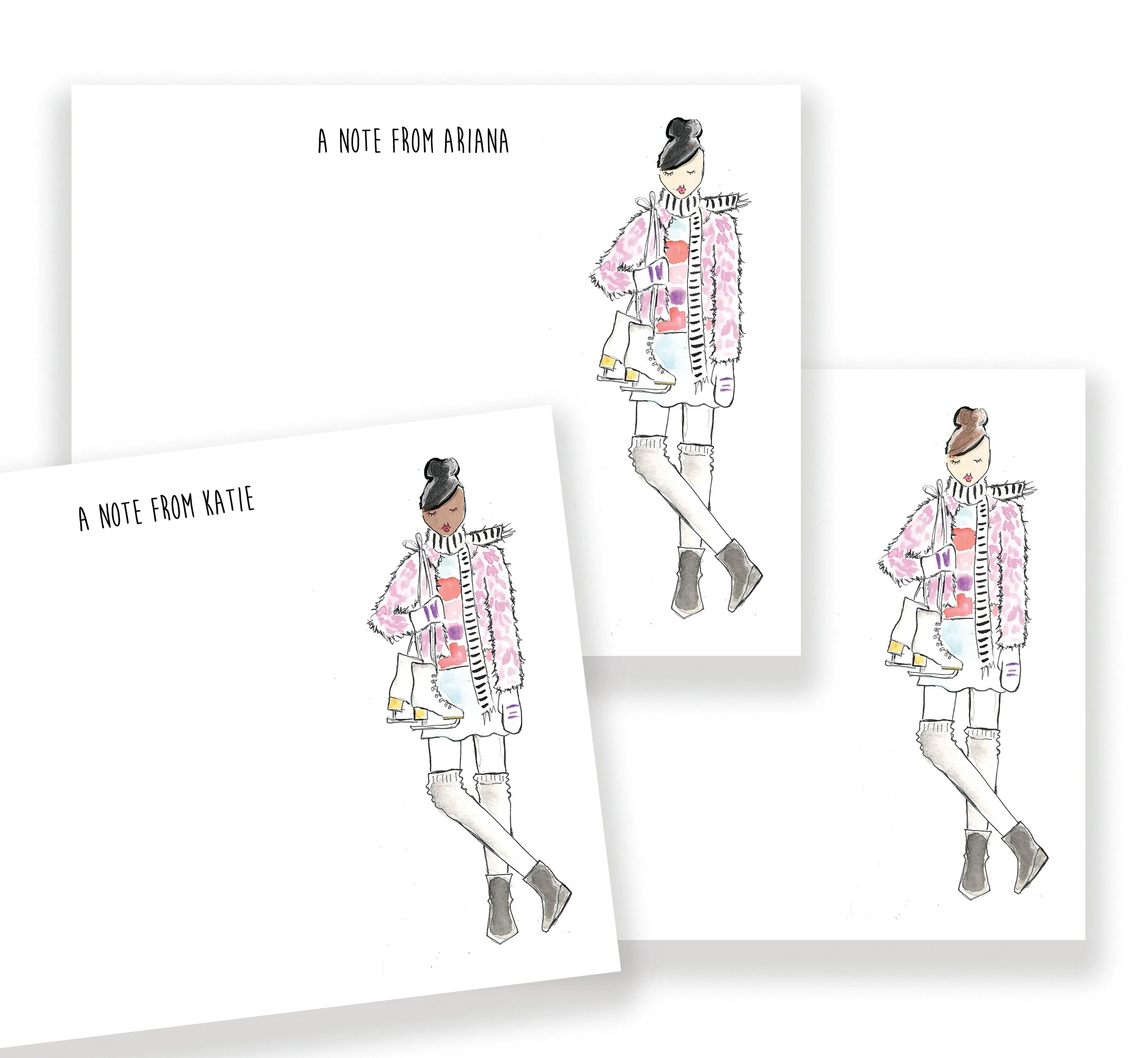 Ice Skating Girl Personalized Stationery