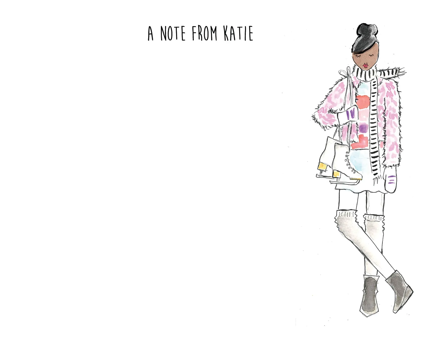 Ice Skating Girl Personalized Stationery