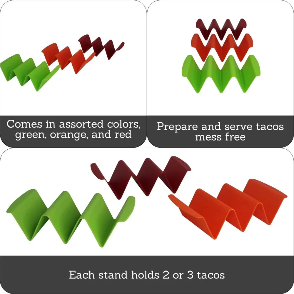 Imusa 3pc Taco Holder Stand Plastic Multi- Color  strd