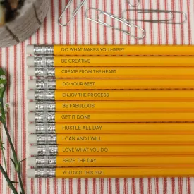 Inspirational Sayings on Pencils, Teacher Pencils, Positive Pencils