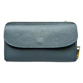 Italian Leather Cross-Body Bag Denim Blue