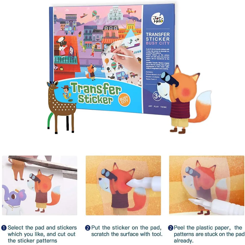 Jar Melo Transfer Sticker Scenes Pads -Busy City