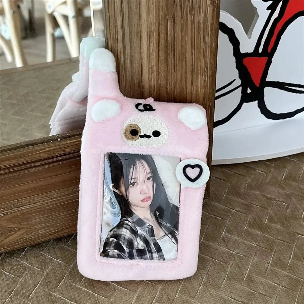 Kawaii Puppy Photocard Keychain | Cute 3-Inch Mobile Card Holder
