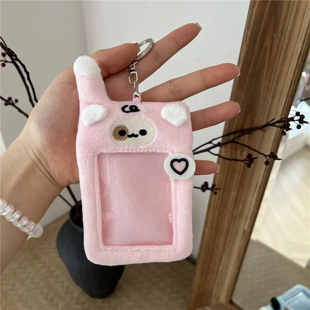 Kawaii Puppy Photocard Keychain | Cute 3-Inch Mobile Card Holder