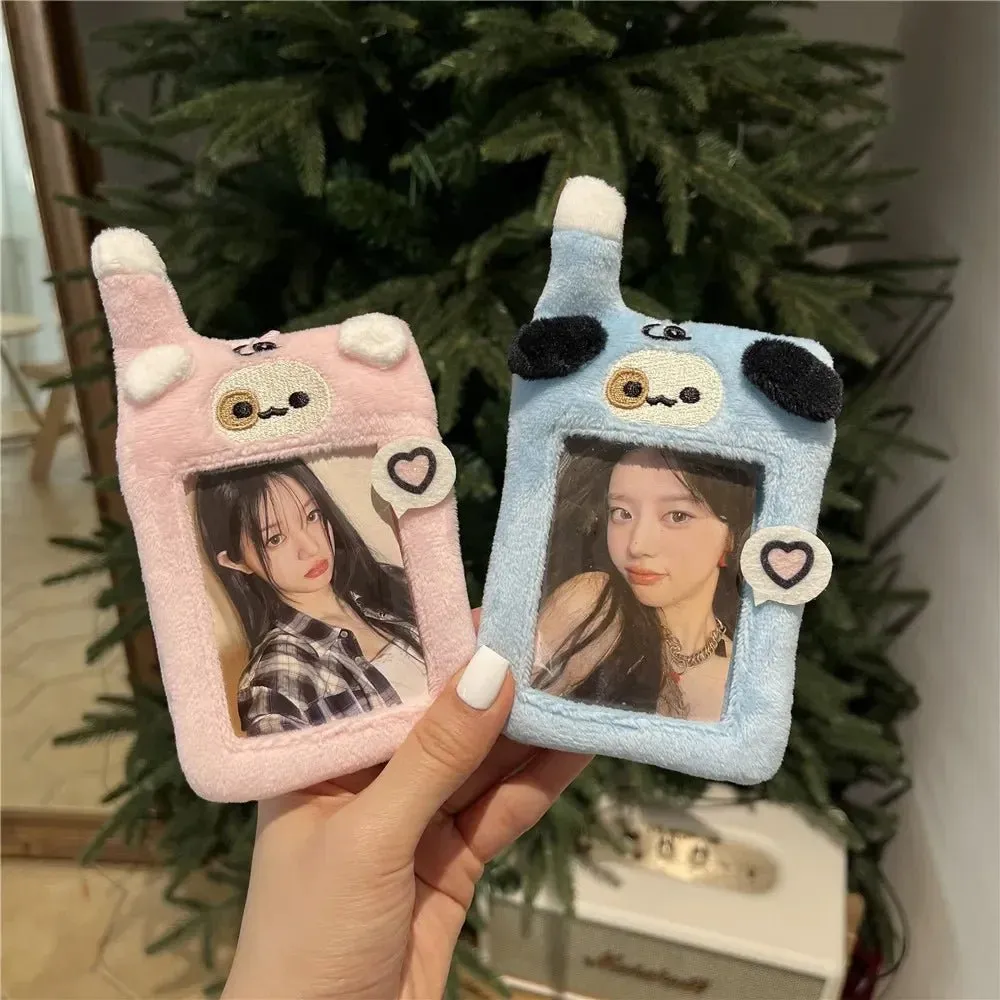 Kawaii Puppy Photocard Keychain | Cute 3-Inch Mobile Card Holder