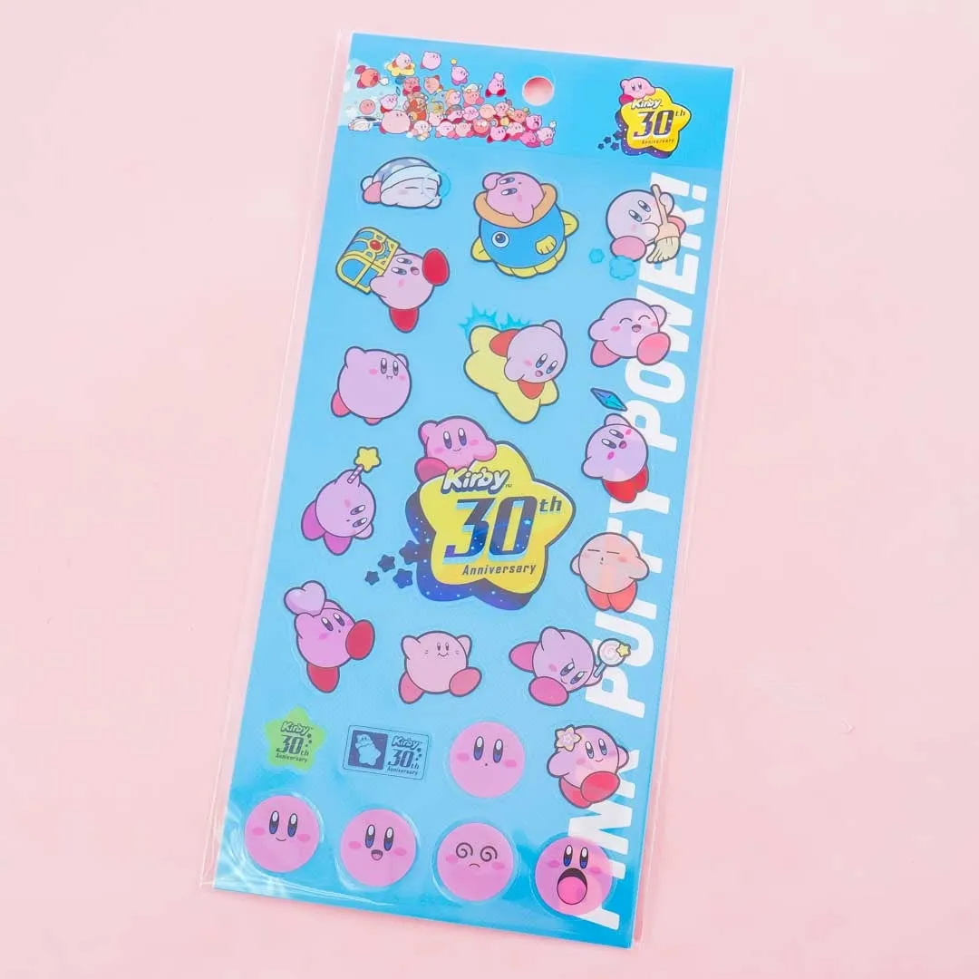 Kirby 30th Anniversary Energetic Clear Sticker Sheet
