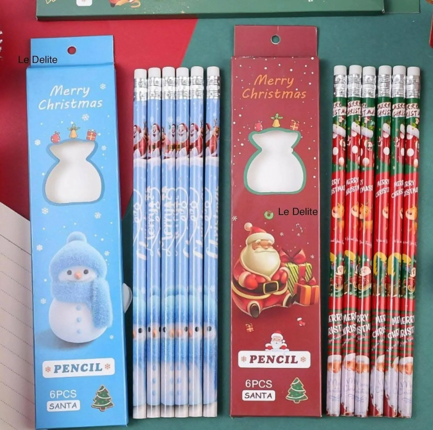 Le Delite christmas return gifts - pencil box (set of 4)