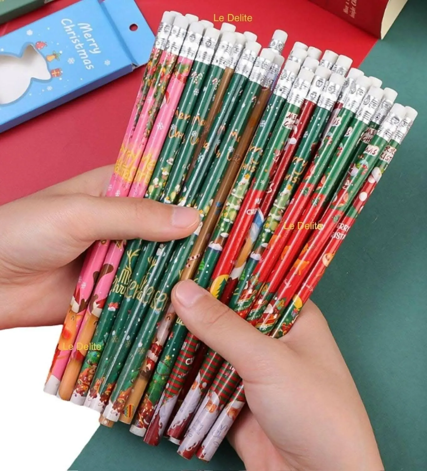 Le Delite christmas return gifts - pencil box (set of 4)