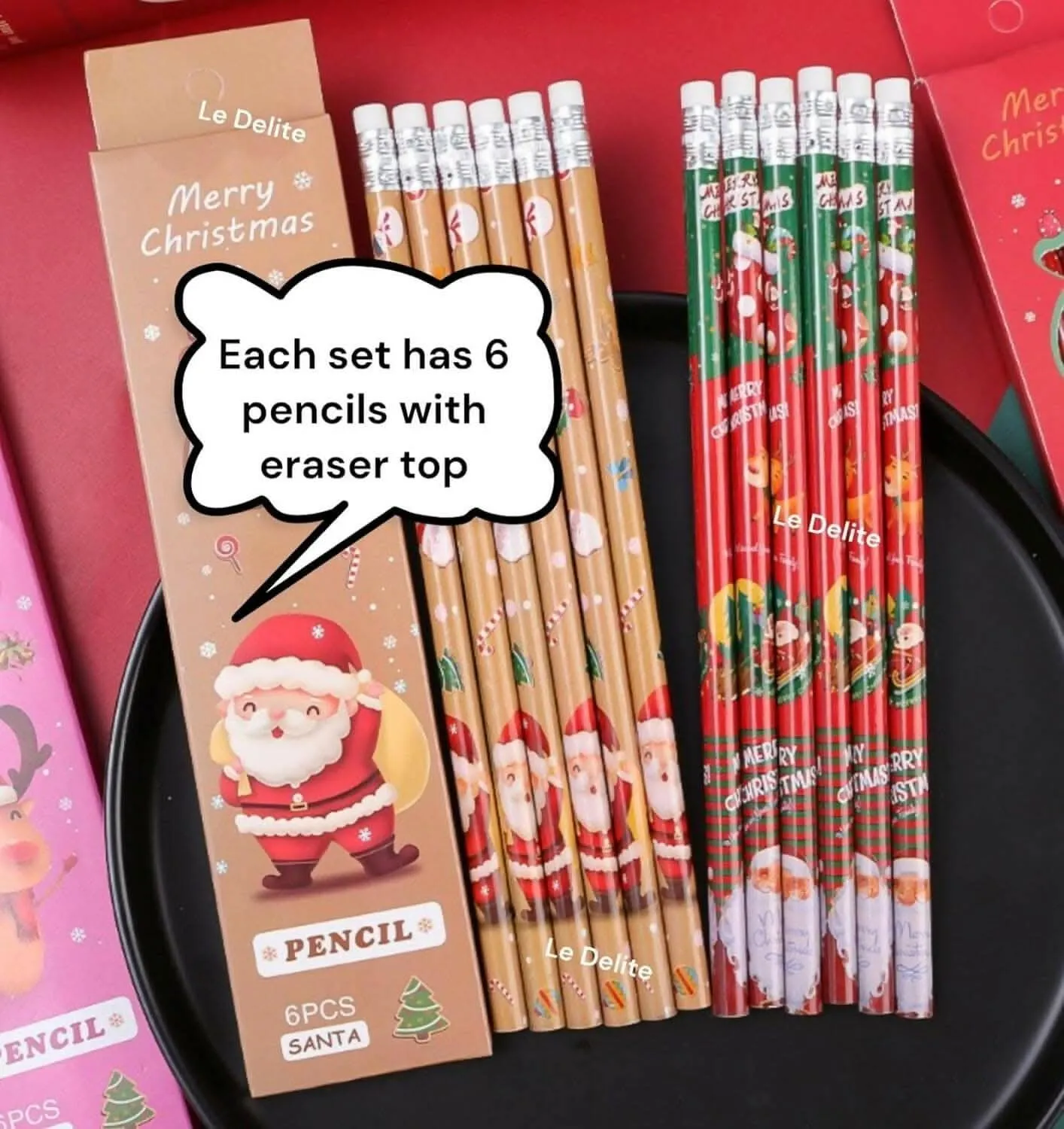 Le Delite christmas return gifts - pencil box (set of 4)