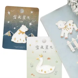 Letter Lovers Cute Animal Starlight Collection Glitter Decorative Embroidery Stickers NP-000062