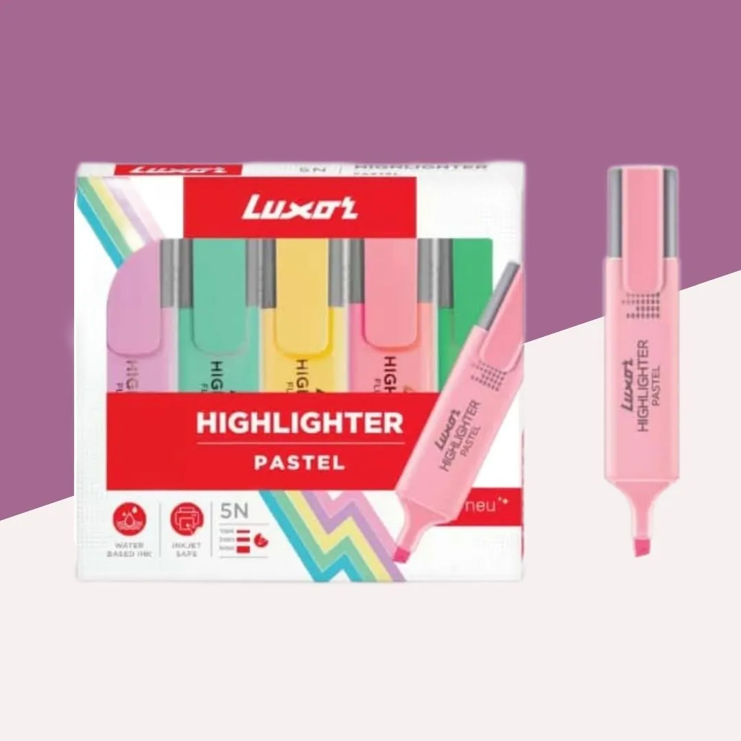 Luxor Pastel Highlighter Assorted ( Pack Of 5 )