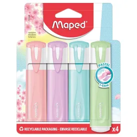 Maped Pastel Highlighters 4 Pack (styles vary)
