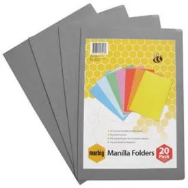 Marbig Manilla Folder Foolscap Grey Pack 20