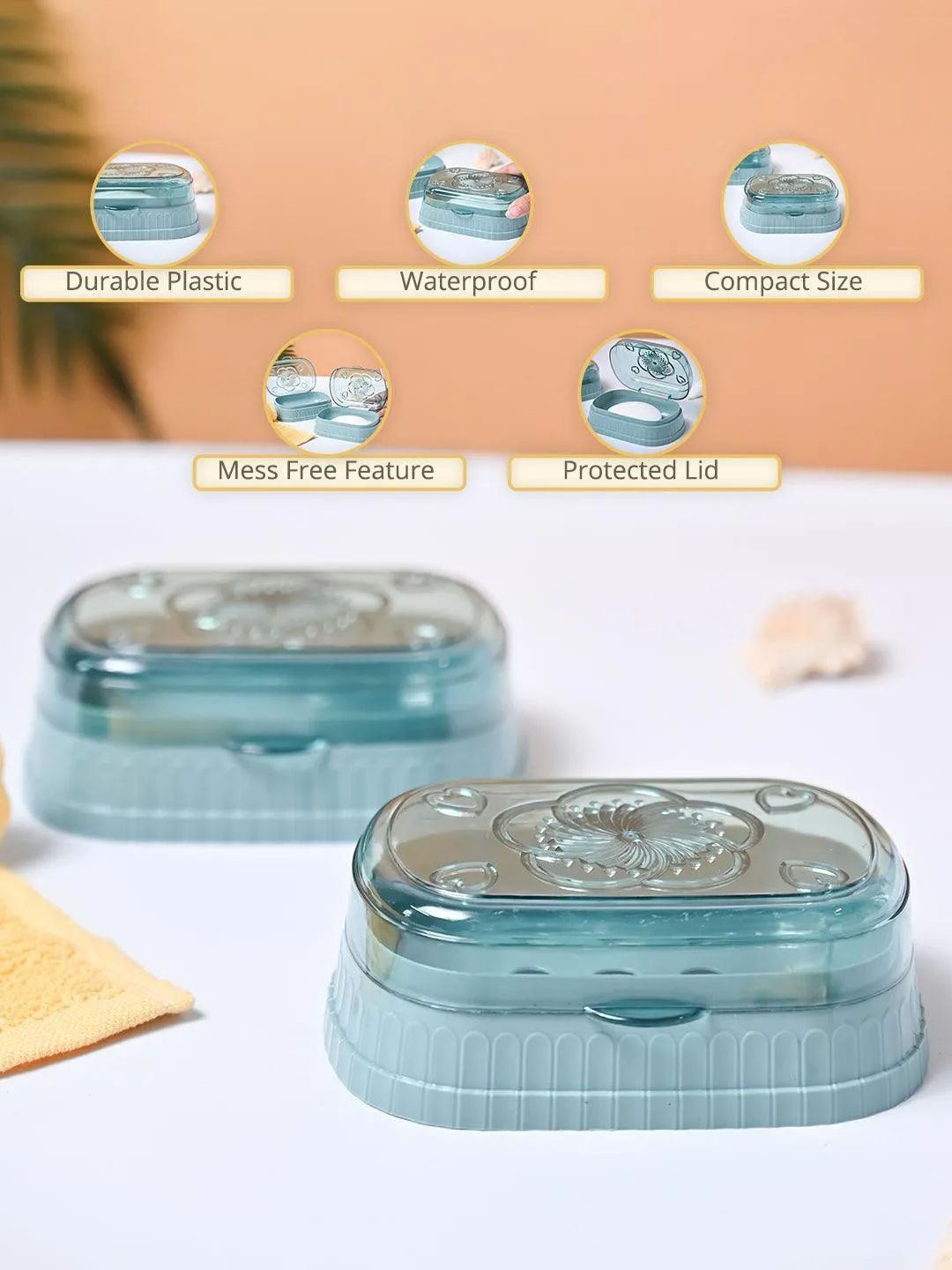 Market99 Plastic Teal Soap Dish Holders