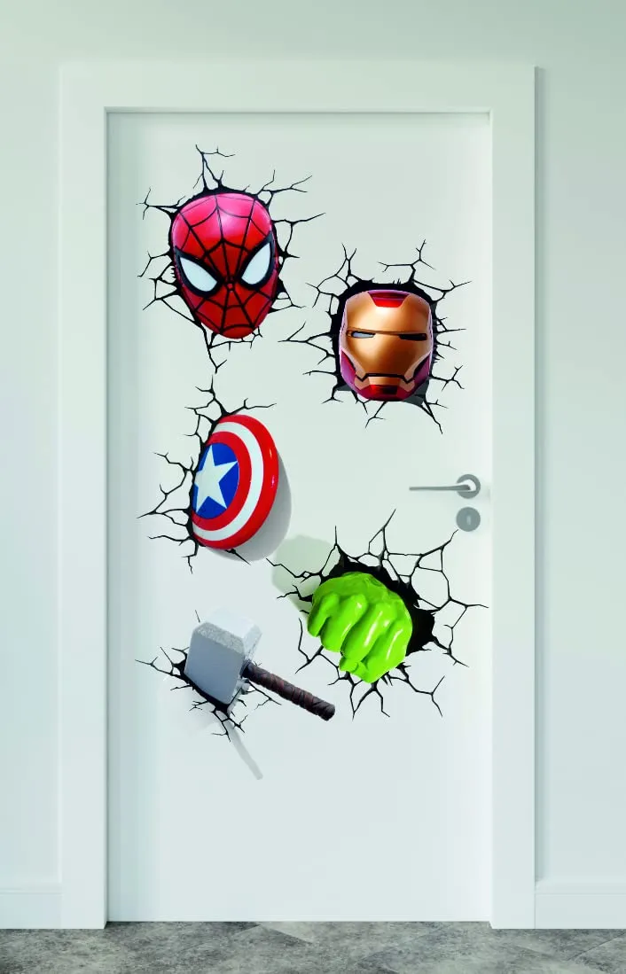 Meet Cute Avengers Tools Door Wall Sticker | Sticker for Living Room, Bedroom, Office (Vinyl, Standard, Multicolour)