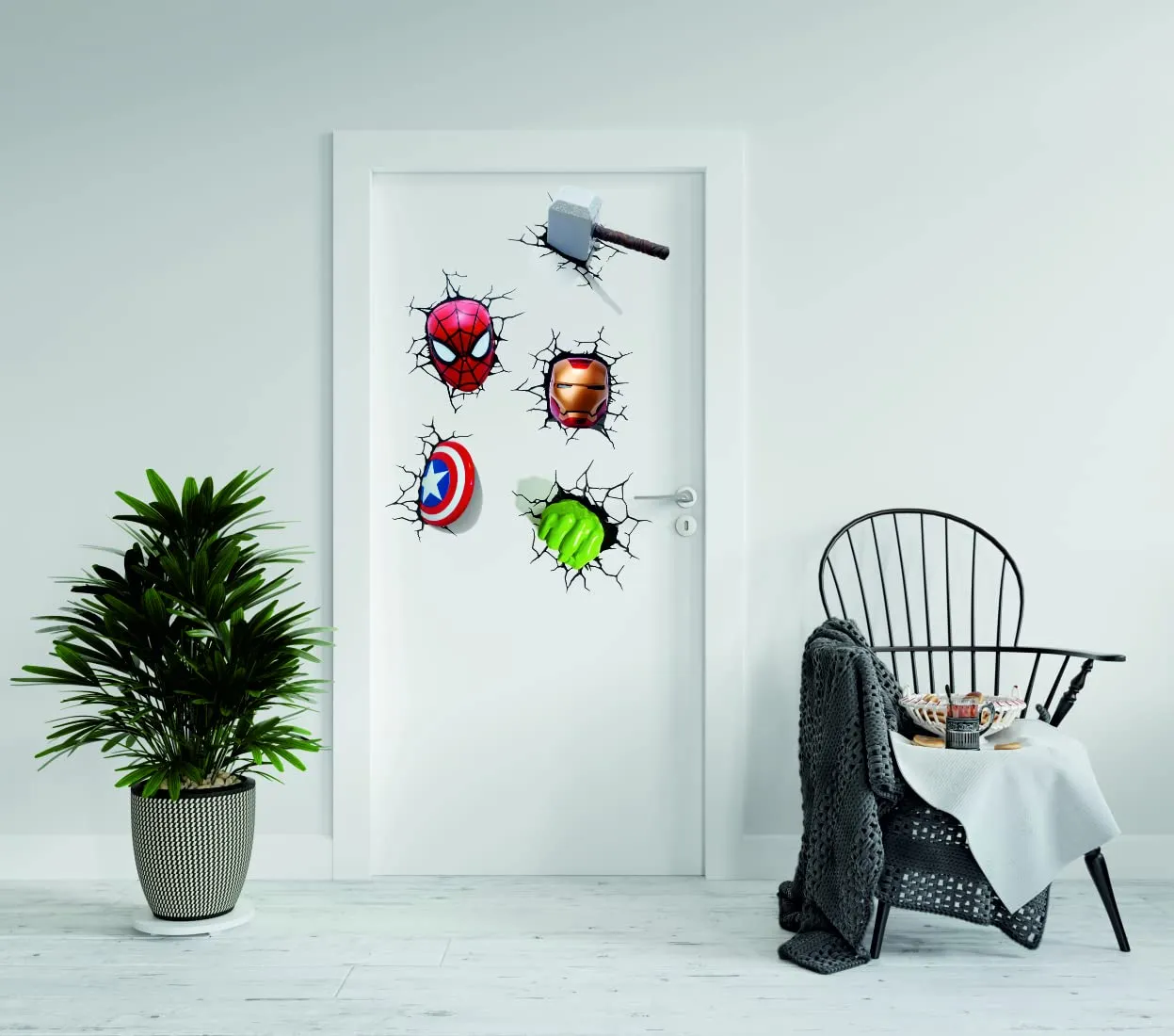 Meet Cute Avengers Tools Door Wall Sticker | Sticker for Living Room, Bedroom, Office (Vinyl, Standard, Multicolour)