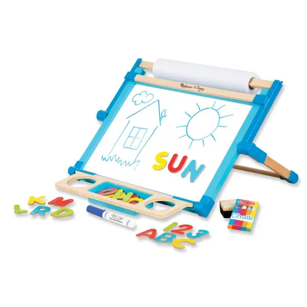Melissa & Doug Double-Sided Magnetic Wooden Tabletop Easel