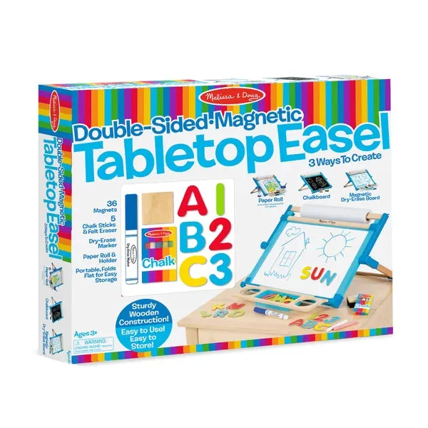 Melissa & Doug Double-Sided Magnetic Wooden Tabletop Easel