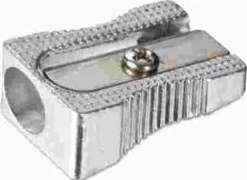 Metal Pencil Sharpener Metallic Silver 4/Pack