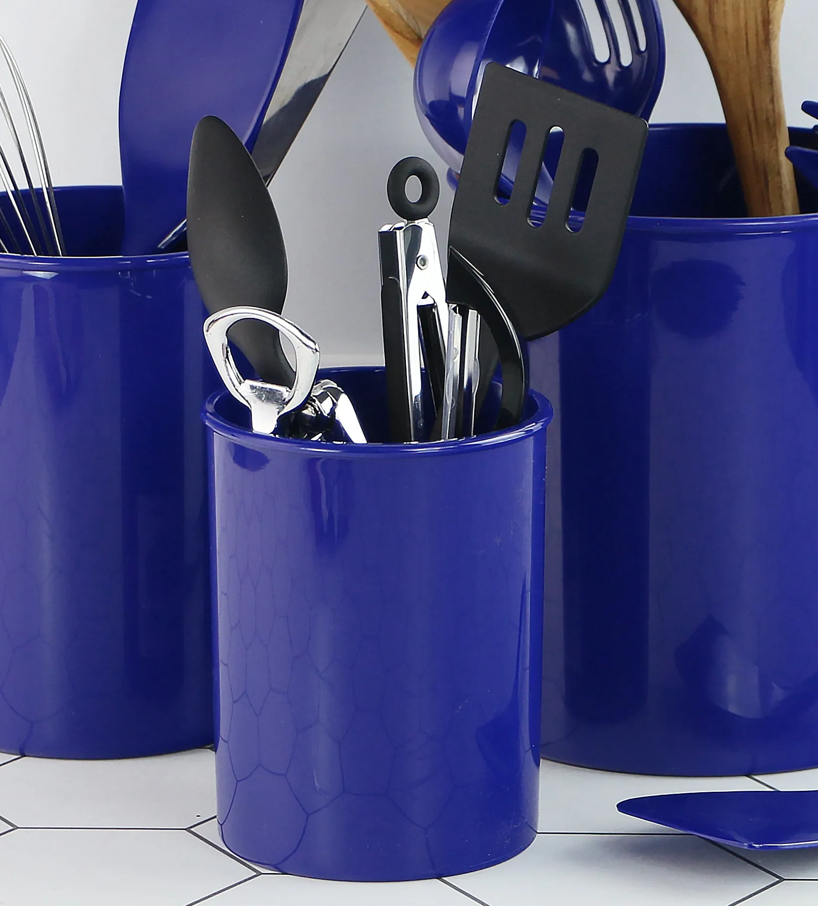 Mini Plastic Utensil Holder, Indigo