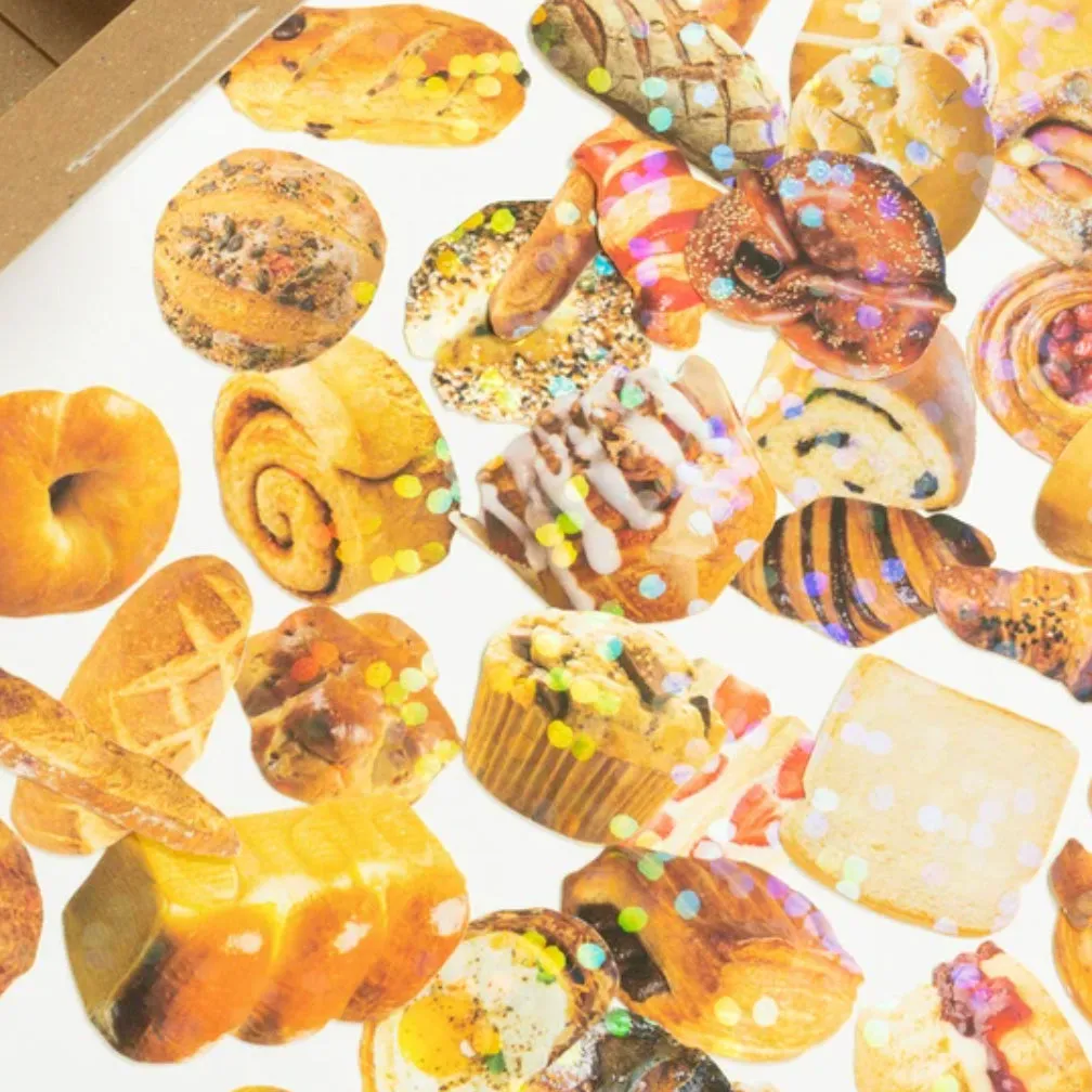 Miniature Shipping Box Flake Sticker Set - Bakery