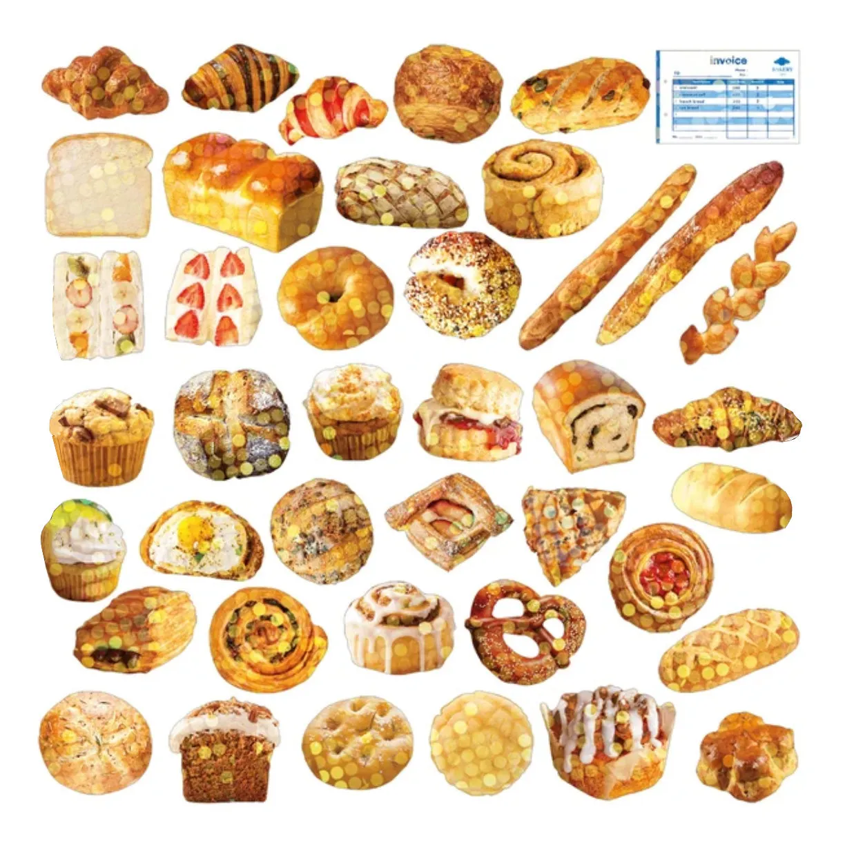 Miniature Shipping Box Flake Sticker Set - Bakery
