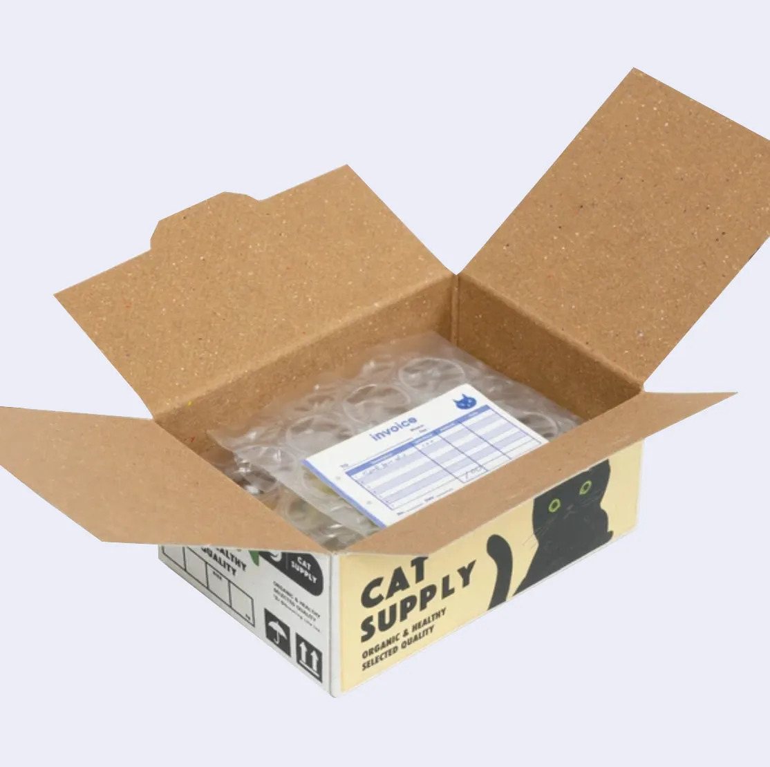 Miniature Shipping Box Flake Sticker Set - Cat Supply