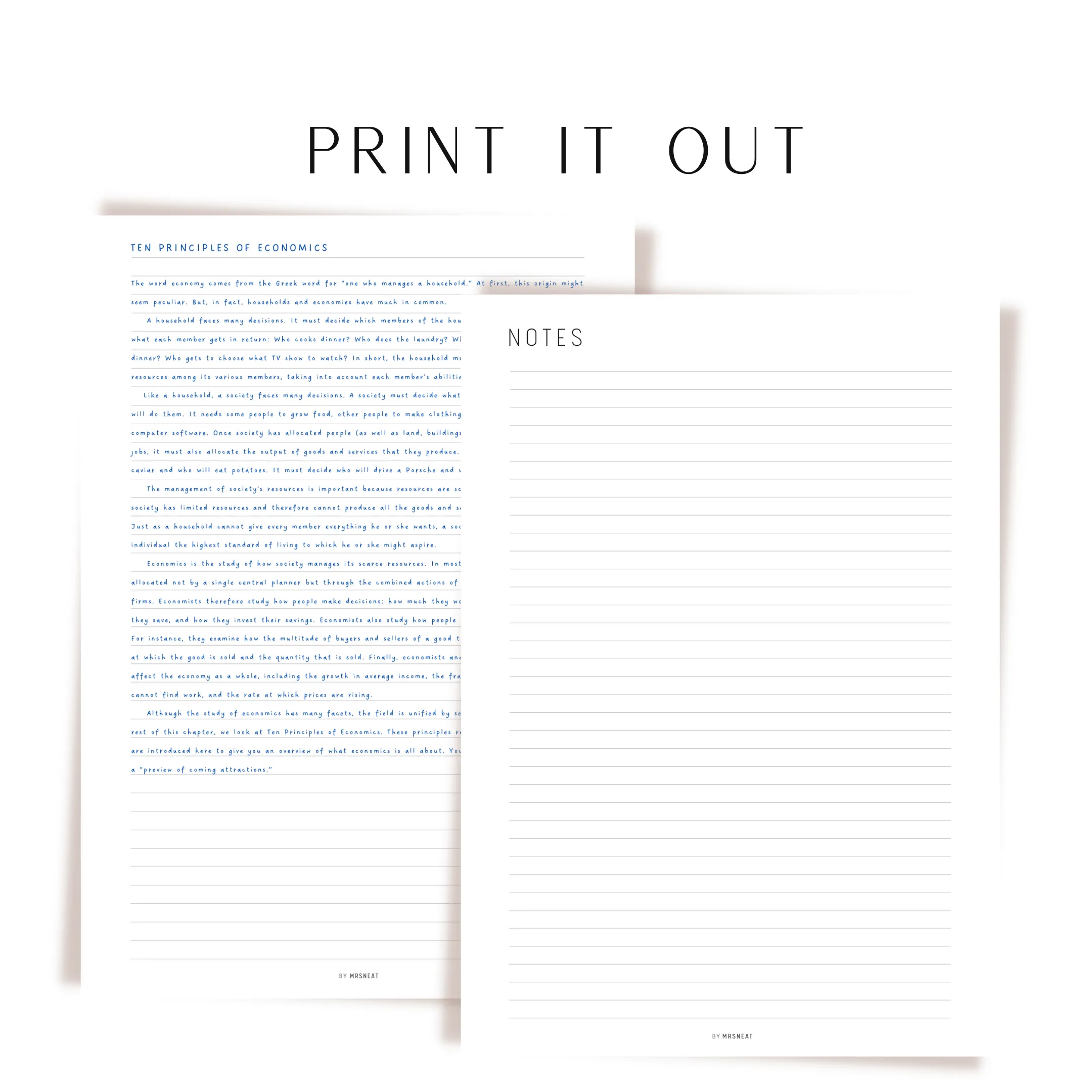 Notes Page Printable