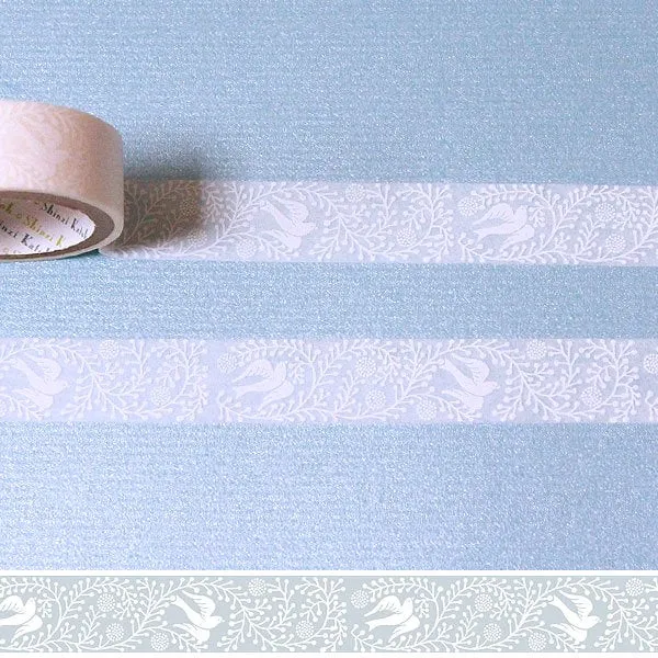 Oboro Bird White Washi Tape