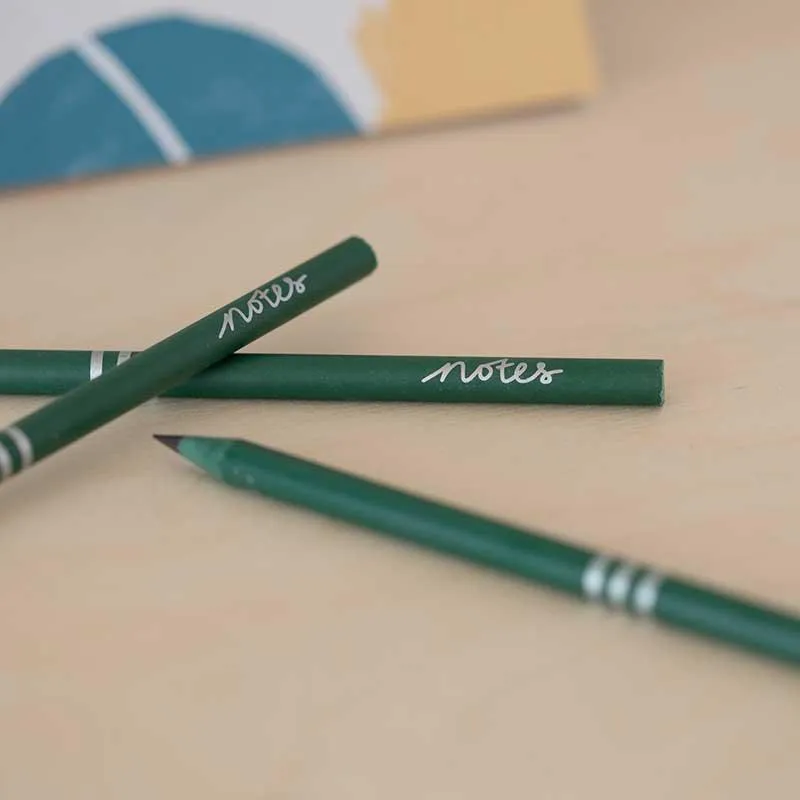 Olive Green Recycled Pencils - Notes Sleeve