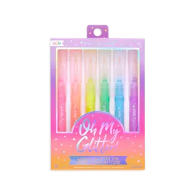 Ooly 6 Oh My Glitter Neon Highlighters Stationary Art and craft for kids 6yrs 