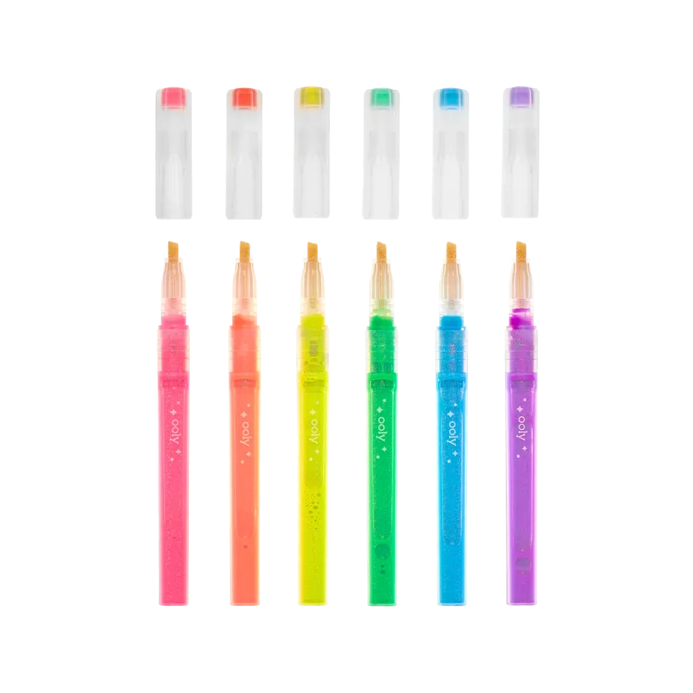 Ooly 6 Oh My Glitter Neon Highlighters Stationary Art and craft for kids 6yrs 