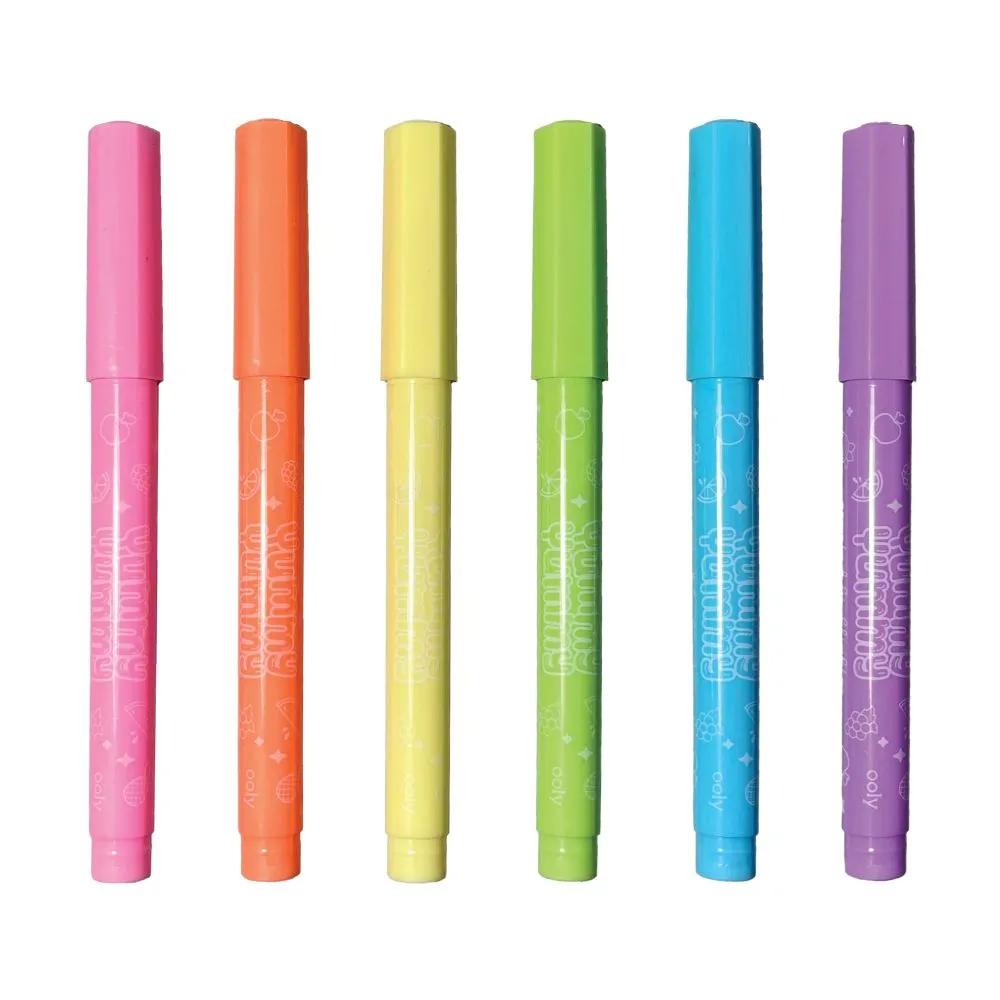 Ooly Yummy Yummy 6 Pastel Highlighters Fruit Scented Flexible Tip Stationary Art and craft for kids 3yrs 